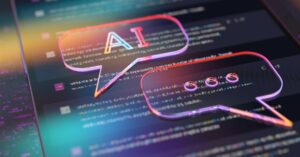 retail chatbot, symbol of agentic ai shown as bubbles on virtual screen